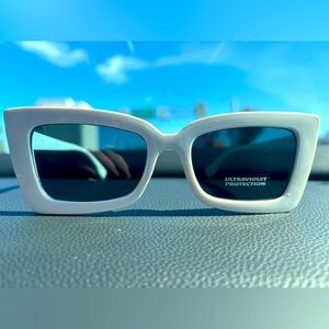 White Cat-Eye Sunglasses